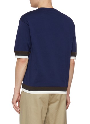 Back View - Click To Enlarge - TOMORROWLAND - Crewneck Cotton Blend Knit T-Shirt