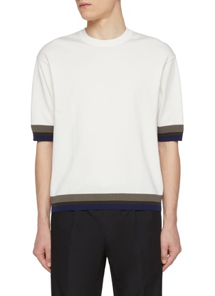 Main View - Click To Enlarge - TOMORROWLAND - Crewneck Cotton Blend Knit T-Shirt