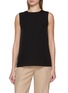 THEORY Sleeveless Crewneck Silk Shell Top
