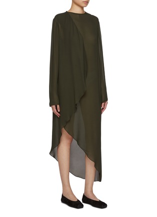 Front View - Click To Enlarge - ALAÏA - Asymmetrical Draped Front Dress
