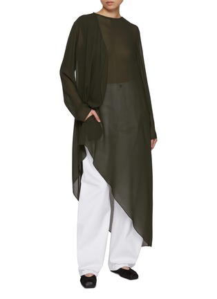 Figure View - Click To Enlarge - ALAÏA - Asymmetrical Draped Front Dress