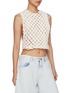 Front View - Click To Enlarge - ALAÏA - Crochet Tank Top