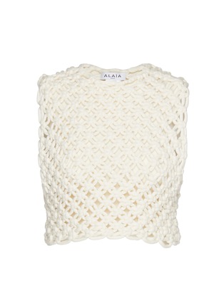 Main View - Click To Enlarge - ALAÏA - Crochet Tank Top