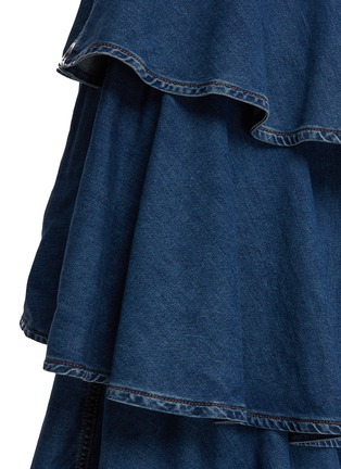  - ALAÏA - Tiered Spiral Dark Wash Denim Skirt
