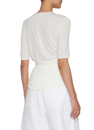 Back View - Click To Enlarge - ALAÏA - Ruched Fitted Jersey T-Shirt