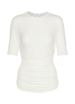 Main View - Click To Enlarge - ALAÏA - Ruched Fitted Jersey T-Shirt
