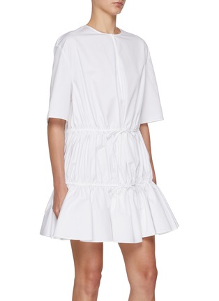 Front View - Click To Enlarge - ALAÏA - Ruched Cotton Mini Dress