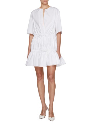Figure View - Click To Enlarge - ALAÏA - Ruched Cotton Mini Dress