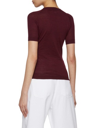 Back View - Click To Enlarge - ALAÏA - Mock Neck Wool Blend Top