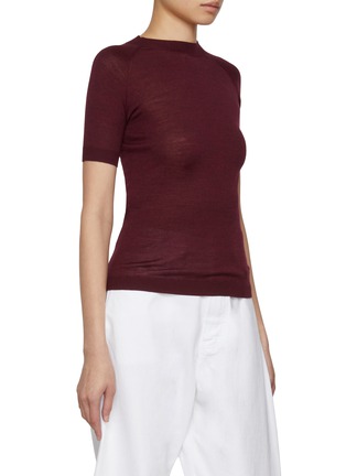 Front View - Click To Enlarge - ALAÏA - Mock Neck Wool Blend Top