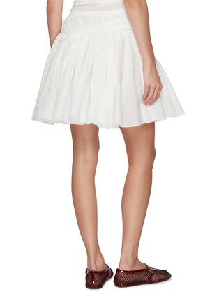 Back View - Click To Enlarge - ALAÏA - Ruffle Flared Cotton Poplin Mini Skirt