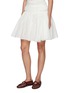 Front View - Click To Enlarge - ALAÏA - Ruffle Flared Cotton Poplin Mini Skirt