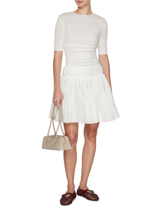 Figure View - Click To Enlarge - ALAÏA - Ruffle Flared Cotton Poplin Mini Skirt
