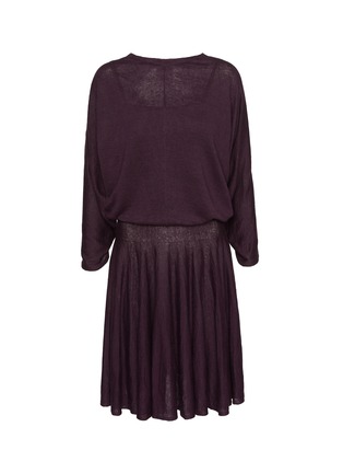 Main View - Click To Enlarge - ALAÏA - Back Cut Out Batwing Flared Linen Dress