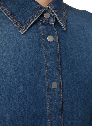 - ALAÏA - Curved Dark Wash Denim Shirt