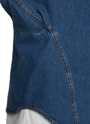  - ALAÏA - Curved Dark Wash Denim Shirt
