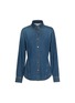Main View - Click To Enlarge - ALAÏA - Curved Dark Wash Denim Shirt