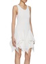 Front View - Click To Enlarge - ALAÏA - Ladder Effect Ruffle Dress