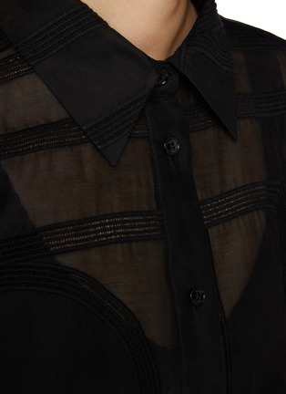  - TOTEME - Monogram Crochet Cotton Silk Shirt