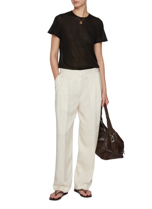 Figure View - Click To Enlarge - TOTEME - Double Pleated Straight Leg Trousers