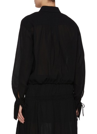 Back View - Click To Enlarge - TOTEME - Drawstring Cotton Shirt