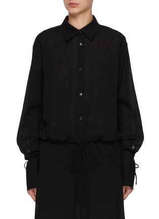 Main View - Click To Enlarge - TOTEME - Drawstring Cotton Shirt