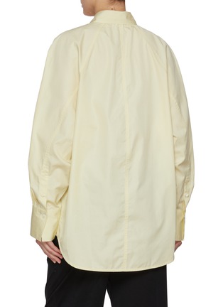 Back View - Click To Enlarge - TOTEME - Raw Raglan Cotton Shirt
