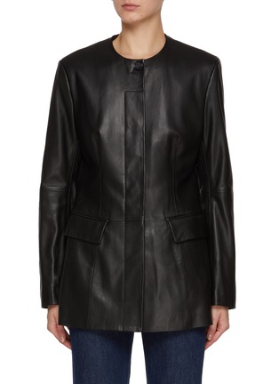 Main View - Click To Enlarge - TOTEME - Garderob Collarless Leather Jacket