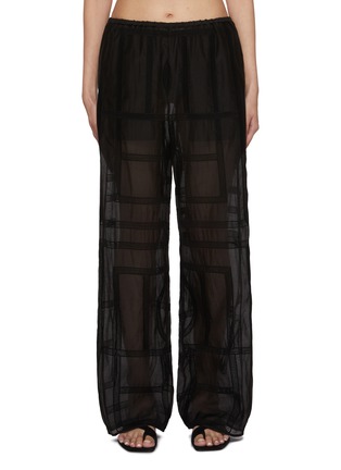 Main View - Click To Enlarge - TOTEME - Monogram Crochet Cotton Silk Pyjama Pants