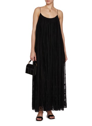 Figure View - Click To Enlarge - TOTEME - Floral Embroidered Tulle Maxi Dress