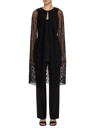 Main View - Click To Enlarge - TOTEME - Floral Embroidered Tulle Cape