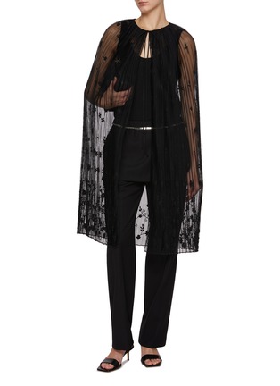 Figure View - Click To Enlarge - TOTEME - Floral Embroidered Tulle Cape