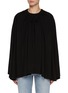 Main View - Click To Enlarge - TOTEME - Silk T-Shirt Wool Silk Drawstring Cape