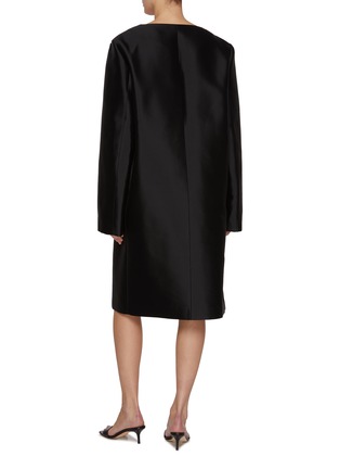 Back View - Click To Enlarge - TOTEME - Collarless Silk Coat