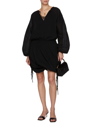 Figure View - Click To Enlarge - TOTEME - Drawstring Blouse Cotton Dress