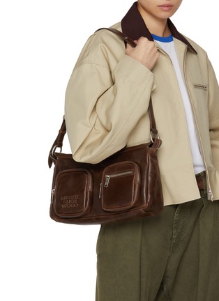 Figure View - Click To Enlarge - MARGESHERWOOD - Outpocket Leather Hobo Bag