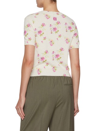 Back View - Click To Enlarge - LOEWE - Floral Short Sleeve Sweater