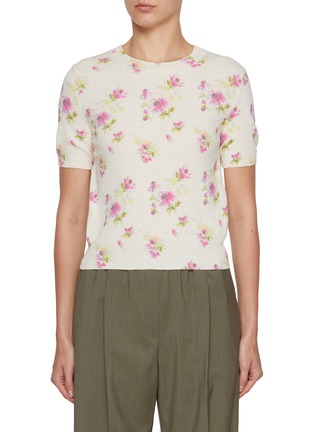 Main View - Click To Enlarge - LOEWE - Floral Short Sleeve Sweater