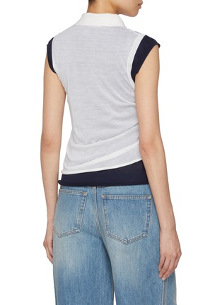Back View - Click To Enlarge - LOEWE - Draped Layered Cashmere Top