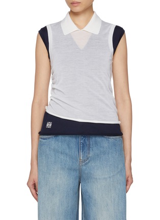 Main View - Click To Enlarge - LOEWE - Draped Layered Cashmere Top
