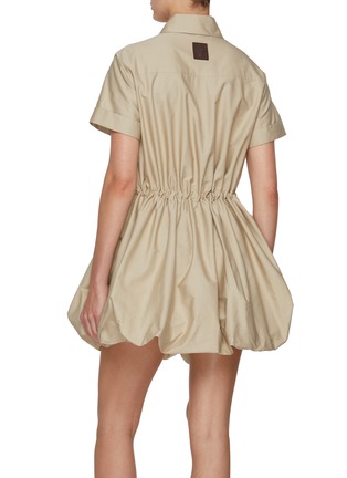 Back View - Click To Enlarge - LOEWE - Bubble Hem Drawstring Cotton Silk Shirt Dress