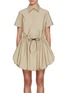 Main View - Click To Enlarge - LOEWE - Bubble Hem Drawstring Cotton Silk Shirt Dress