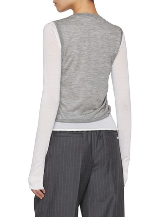 Back View - Click To Enlarge - LOEWE - Draped Layered Cashmere T-Shirt