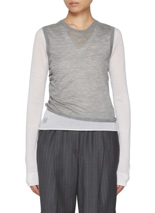 Main View - Click To Enlarge - LOEWE - Draped Layered Cashmere T-Shirt