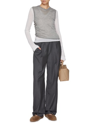 Figure View - Click To Enlarge - LOEWE - Draped Layered Cashmere T-Shirt