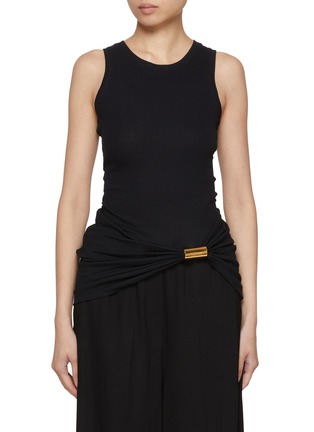Main View - Click To Enlarge - LOEWE - Asymmetric Ribbed Cotton Tank Top