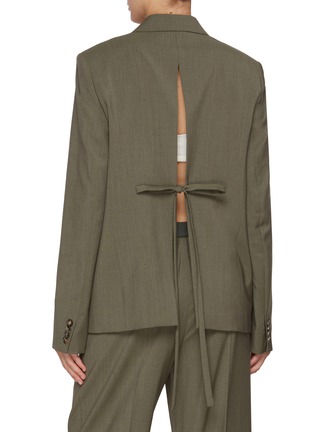 Back View - Click To Enlarge - LOEWE - Tie Back Single Breasted Wool Blazer