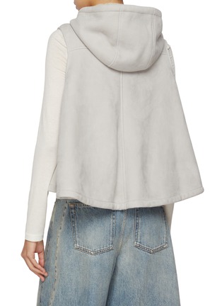 Back View - Click To Enlarge - LOEWE - Hooded Zip Up Shearling Vest