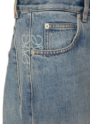  - LOEWE - Faded Anagram Light Wash Barrel Jeans