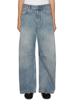 Main View - Click To Enlarge - LOEWE - Faded Anagram Light Wash Barrel Jeans